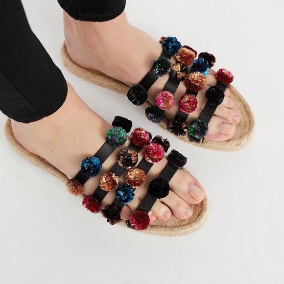 Free People Shoes - Free People Pom Summer Sandal Multi Color